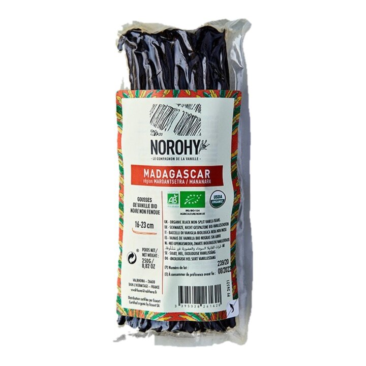 Gousses de vanille Bio Madagascar 16-23cm 250g Gousses de vanille Bio Madagascar 16-23cm 250g