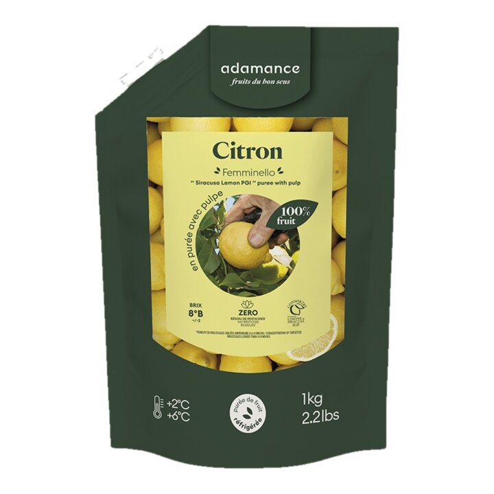 Purée de Citron jaune réfrigérée 1kg